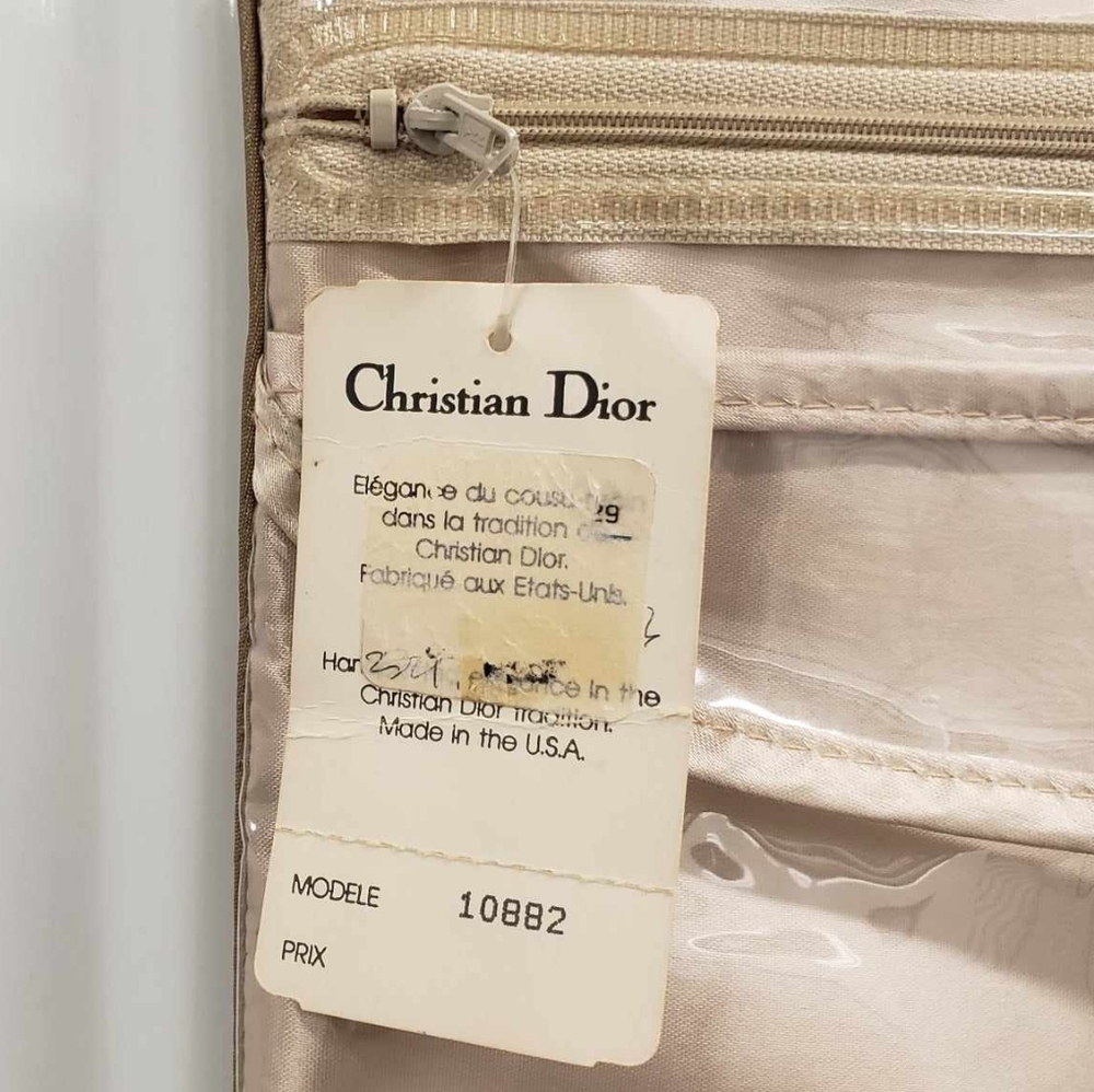 CHRISTIAN DIOR 80s Beige Bag Honeycomb Sacs De Beaute Cosmetic Bag Unisex NEW - Picture 7 of 16